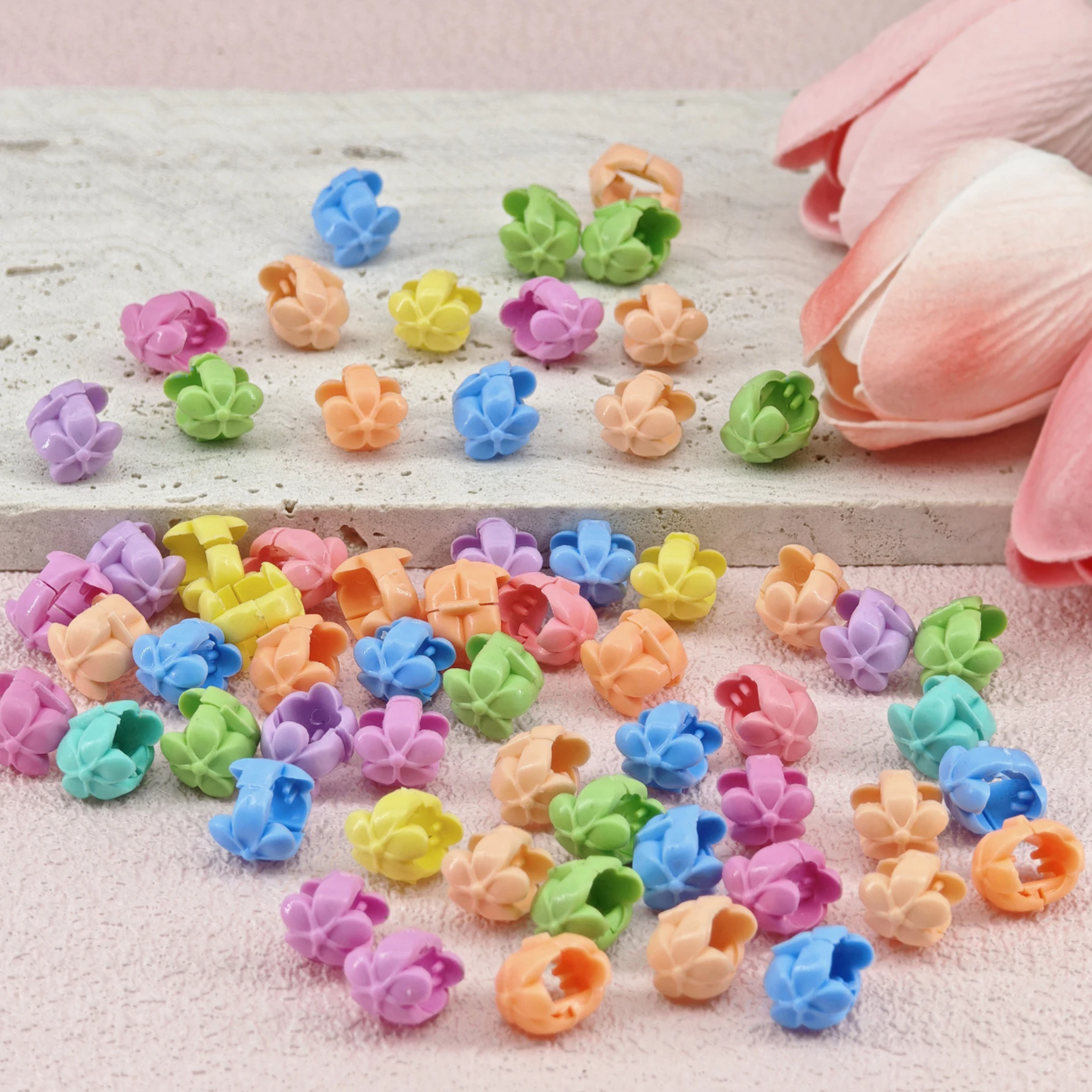 60pcs Hair Braids Beads Headwear Cute Candy Colors Plastic summer  Hair Claw Clips  Hair Accessories Loc Hair Jewelry for Braids photo 2