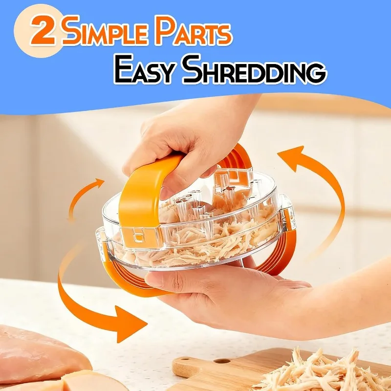 NonSlip Chicken Shredder Tool Twist, Clear Meat Shredder photo 2