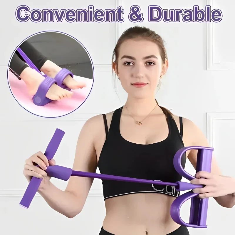 4‑Tube Pedal Tension Rope Multi‑Functional Household Fitness Elastic Band for Yoga Abdominal Body Exercise photo 3
