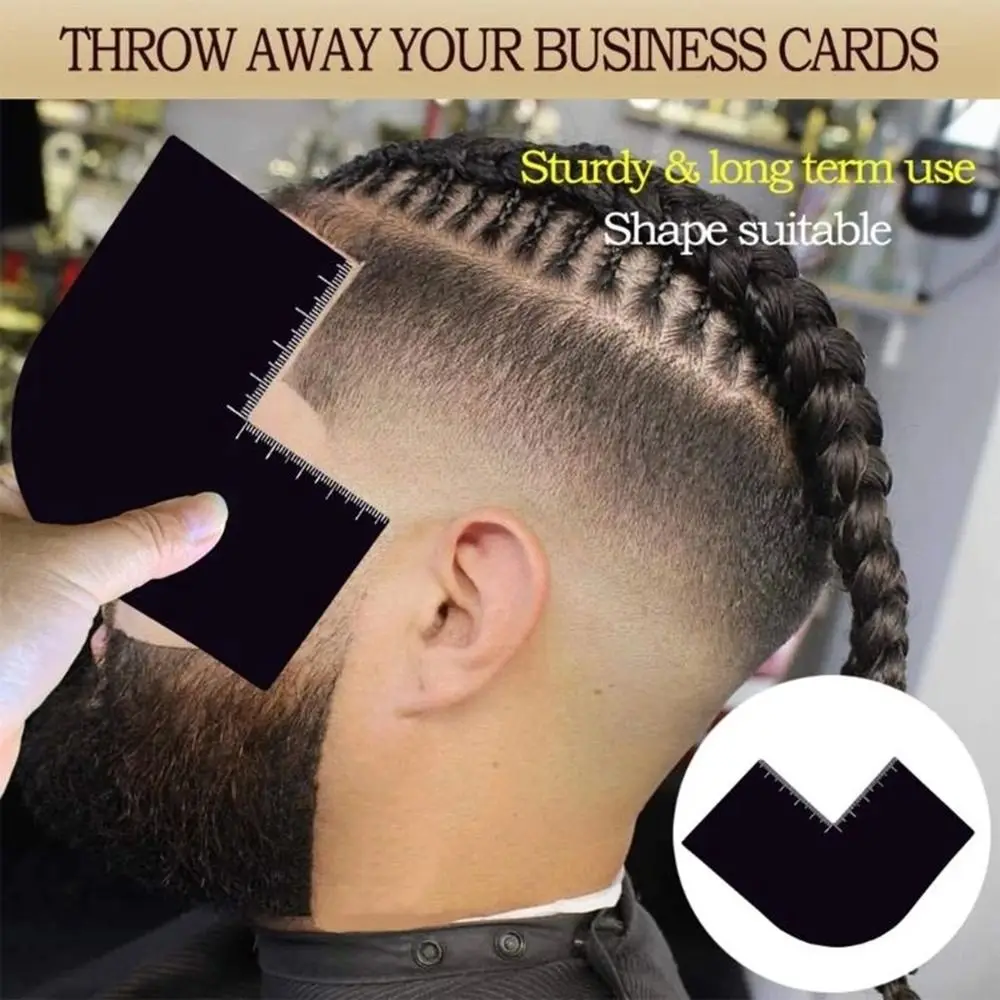 Reusable Color Enhancement Barber Card Easy to Clean with Measurement Indicators Beard Line Up Tool Black Hairline Maker photo 5