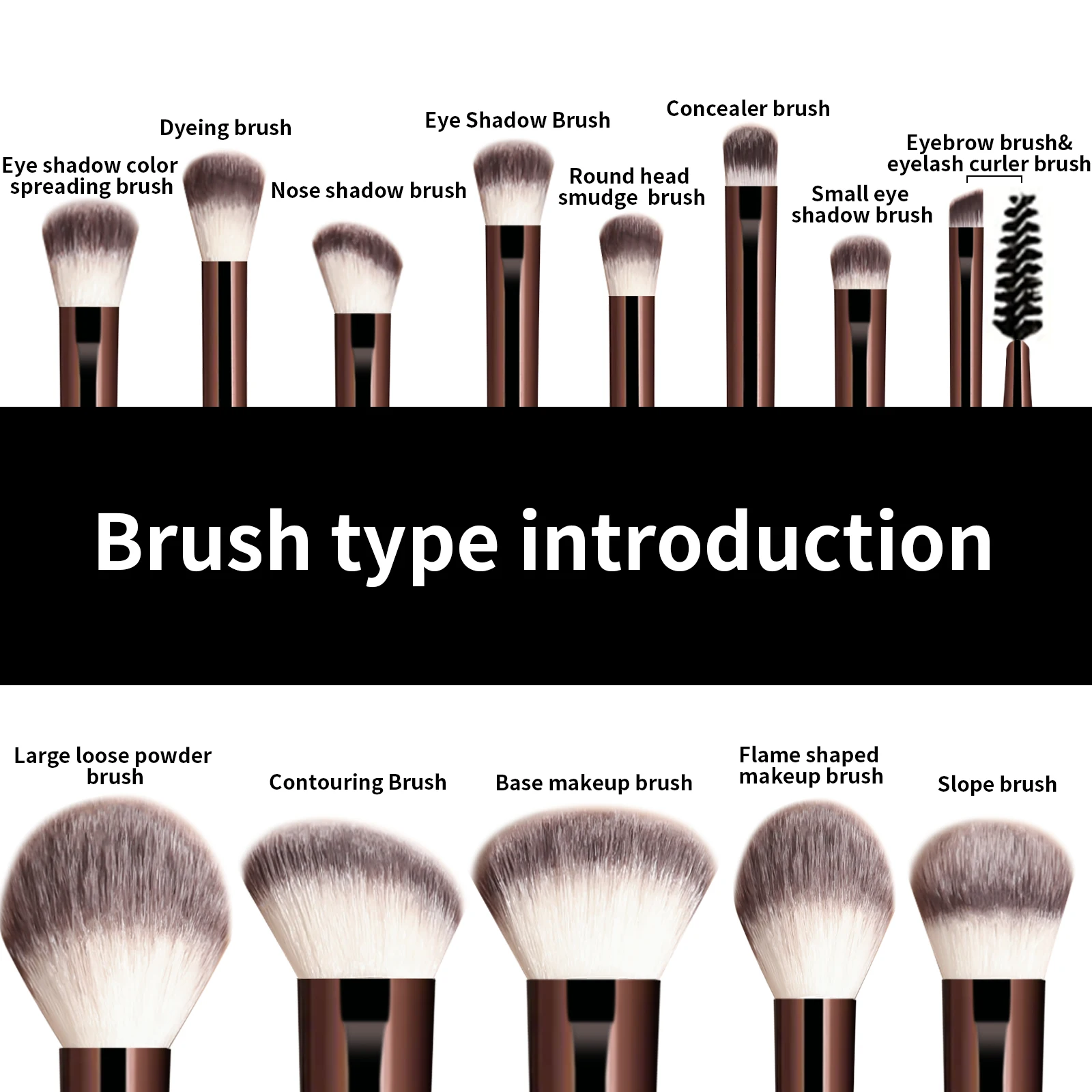 13PCS Makeup Brush Set Foundation Concealer Powder Eyeshadow Blush Brush Kabuki Blending Cosmetic Beauty Tool for Face photo 3