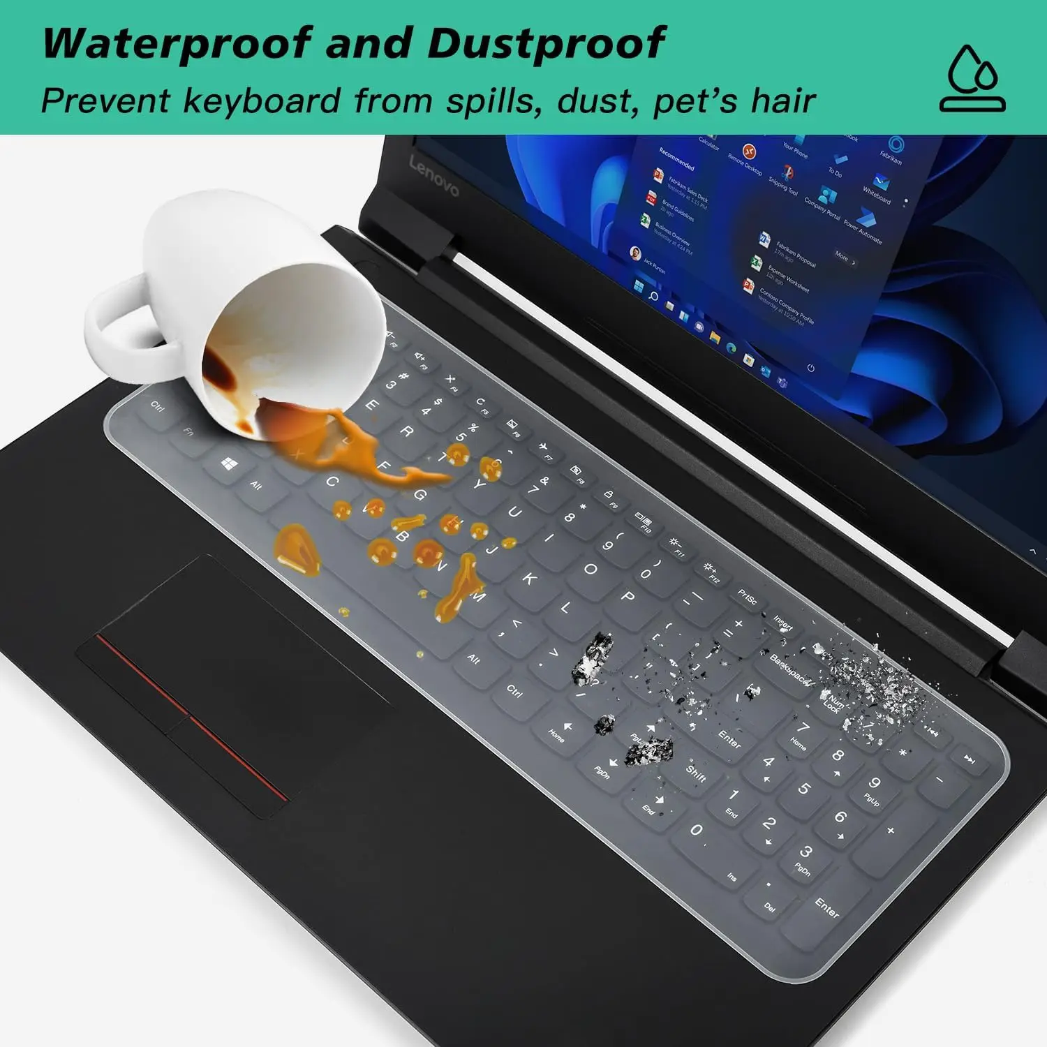 Universal Keyboard Cover Protector Skin for 13" 15.6" inch Laptop Ultra Thin MacBook HP Dell Lenono ASUS Waterproof Dustproof photo 5