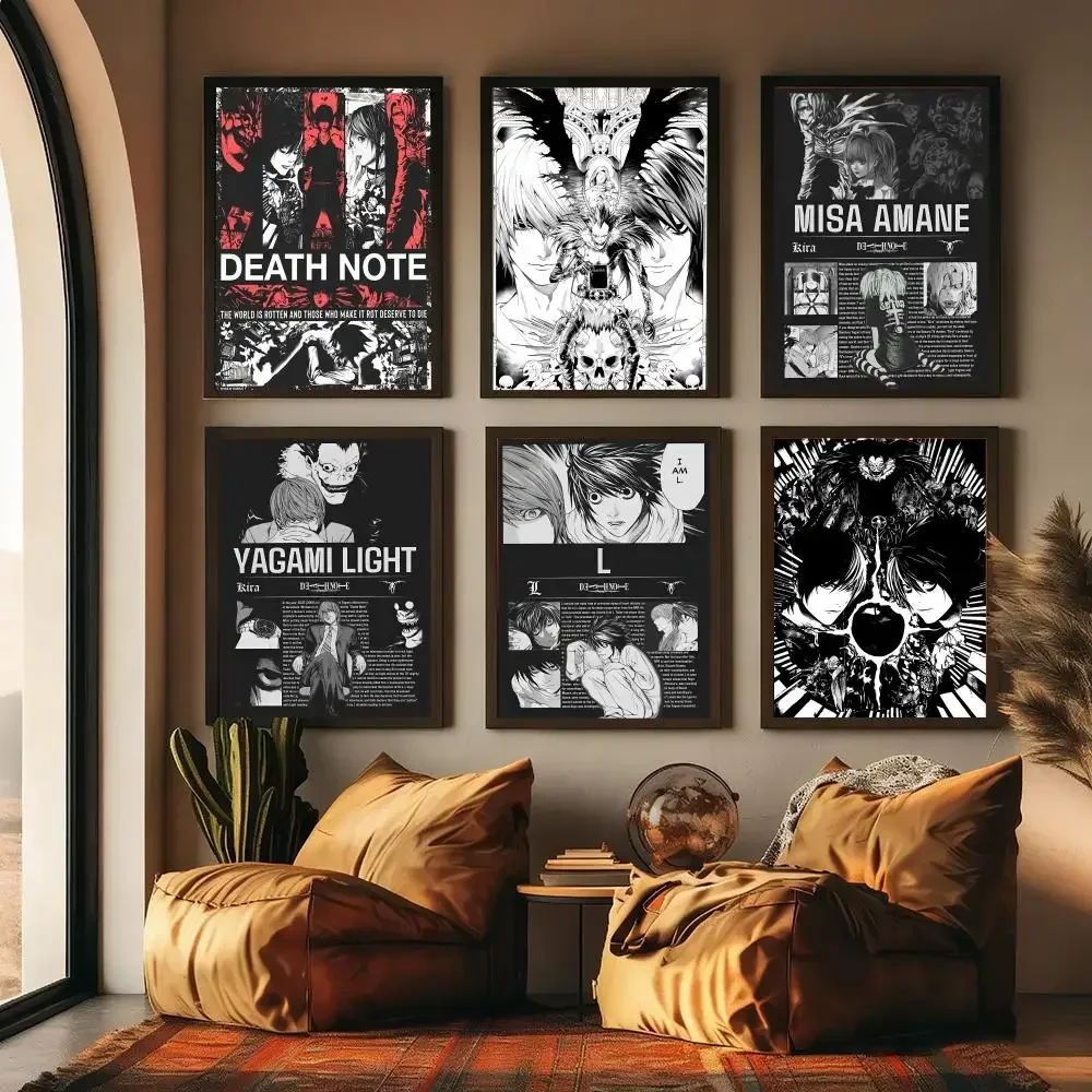 Anime D-Death note Painting Calligraphy High-Quality Cotton Canvas Poster Wall Art for Living Room Modern Coffee House Decor photo 2
