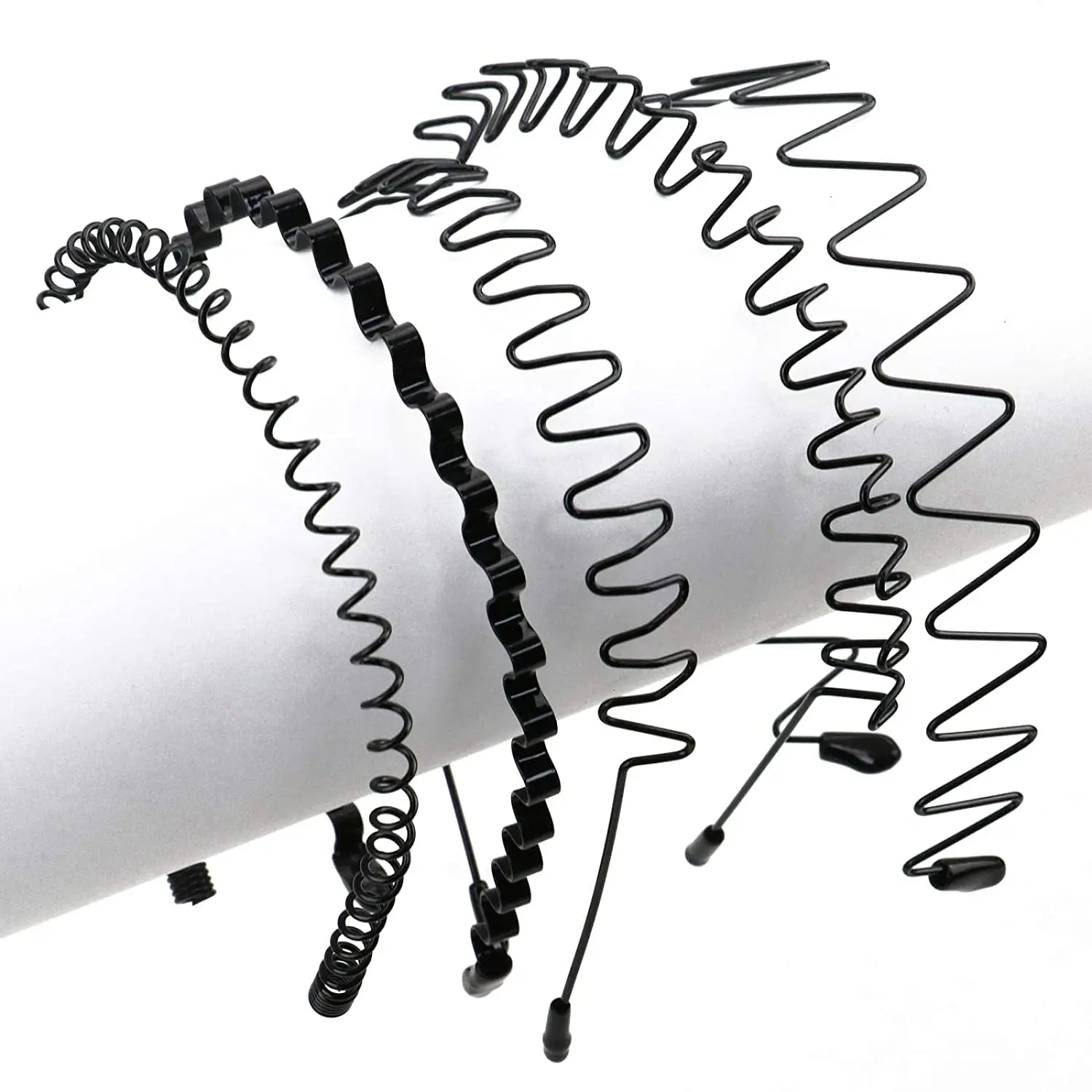 Unisex Black Elastic Non Slip Simple Metal Headbands For Men Women Wavy Hairband Spring Hair Hoop Fashion Hair Accessories photo 4