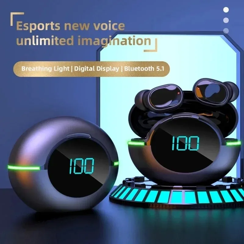 Wireless TWS In-Ear Bluetooth 5.3 Earbuds Sports Headphones with Waterproof Noise Reduction Digital Display Gaming Earphones photo 2
