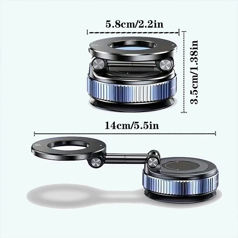 Vacuum Magnet Bracket Upgraded Version Multi-angles Adjustment Strong Magnetic Suck Design Foldable Car Navigation Phone Holder photo 6