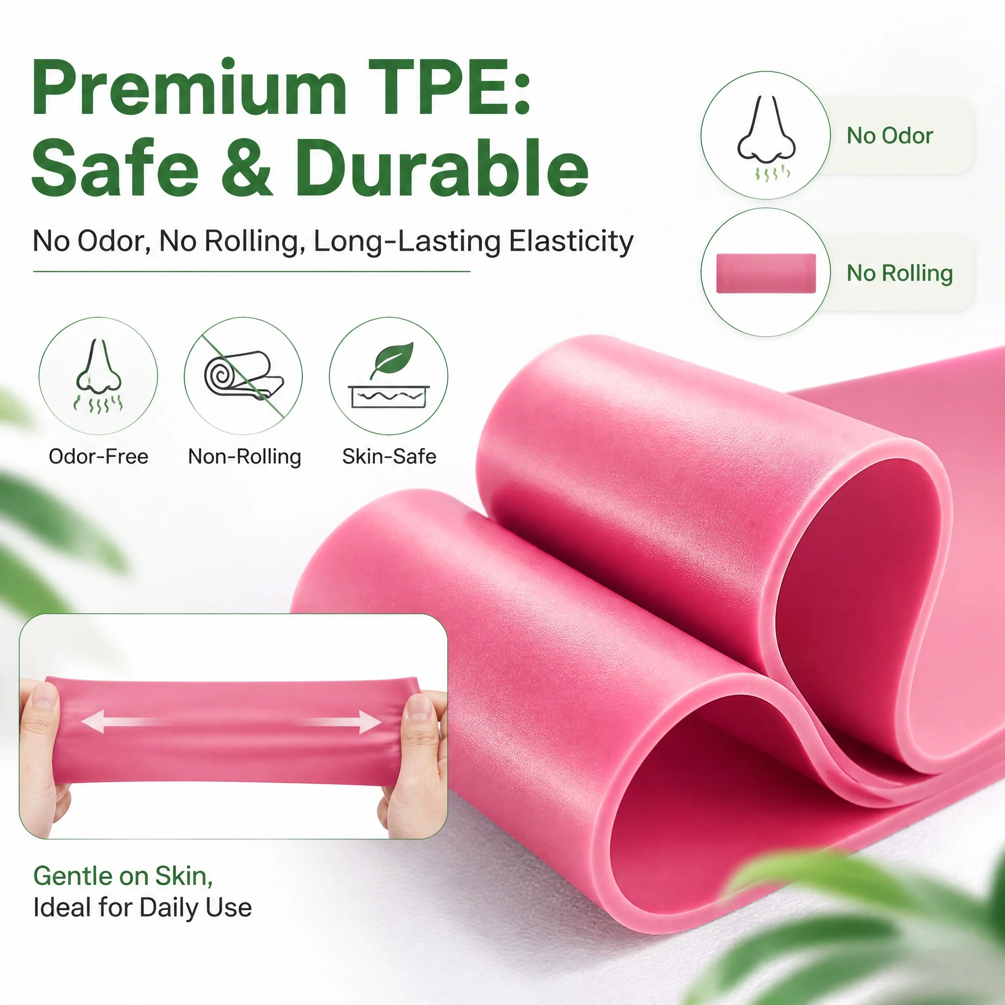 TPE Resistance Bands Set 5 Levels Non-Slip Exercise Booty Bands for Hip Legs Glutes Workout Yoga Fitness photo 4