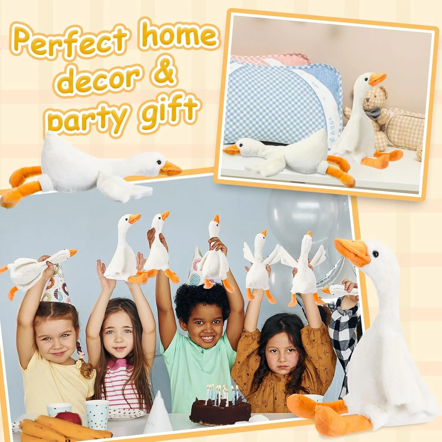 6/16PCS One Silly Goose Party Favors Stuffed Animal Plush Toy Baby Shower Birthday Party Gifts (Size:25CM) photo 4