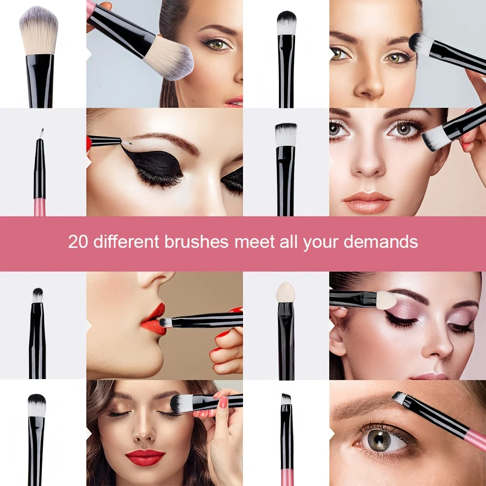 Makeup Brush Set 20Pcs Kit Soft Fluffy Eye Shadow Brushes Cosmetic Foundation Powder Highlighter Blending Beauty Tool Beginners photo 4
