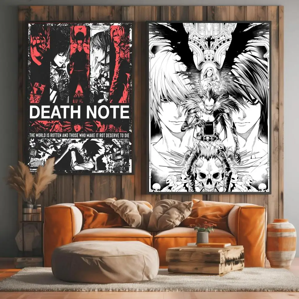 Anime D-Death note Painting Calligraphy High-Quality Cotton Canvas Poster Wall Art for Living Room Modern Coffee House Decor photo 4
