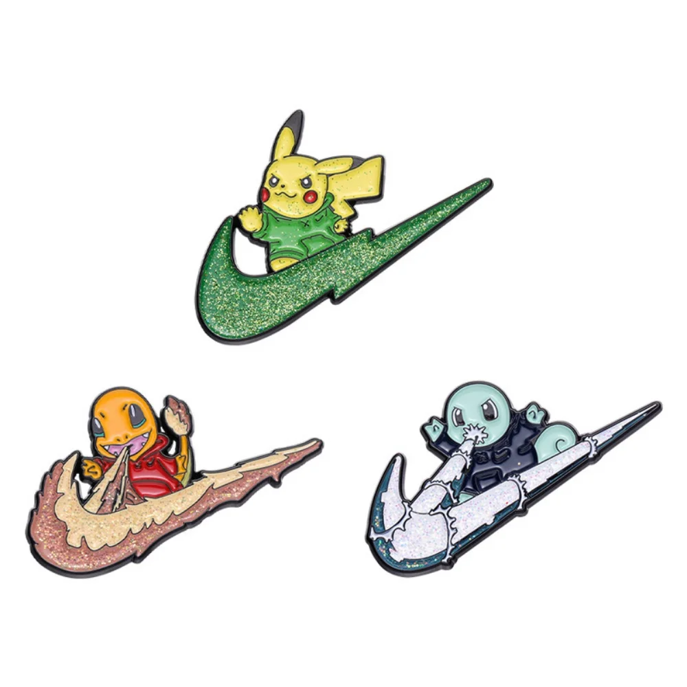 3Pcs/Set Cartoon Anime Enamel Brooch Set Cute Animal Metal Lapel Pins Funny Cosplay Jewelry Accessories Gift for Friends photo 4