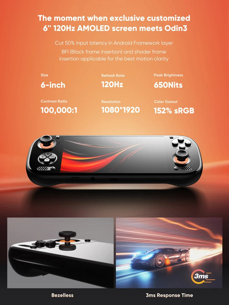 AYN Odin 3 Android Handheld 6'' 1080p AMOLED Screen Gaming Console Handheld photo 2