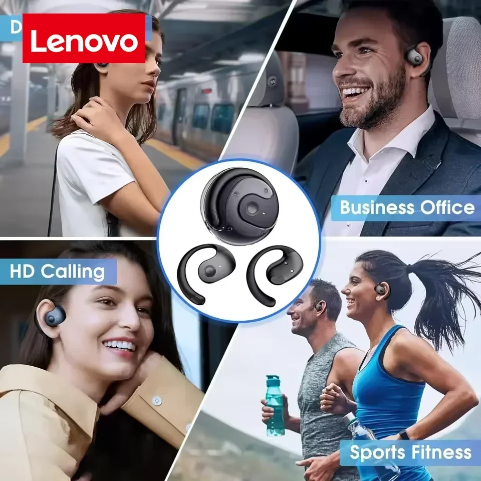 Lenovo OWS Wireless Headphones Bluetooth Headset with Mics HiFi Stereo Sound Earphones Smart Touch Sports Waterproof Earbuds photo 6