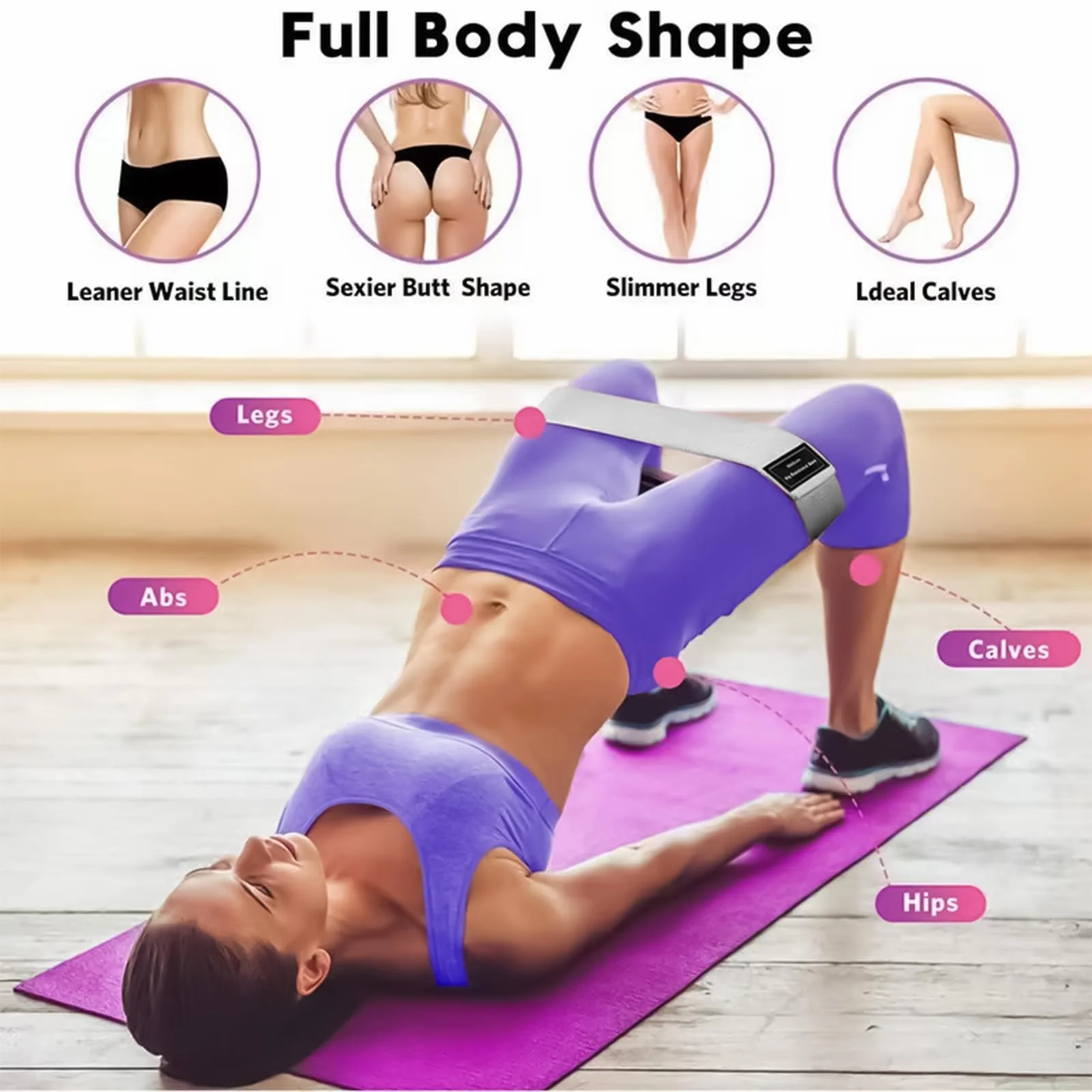 New Fabric Resistance Hip Booty Bands Glute Thigh Elastic Workout Squat Circle Stretch Fitness Strips Loops Yoga Gym Equipment photo 6