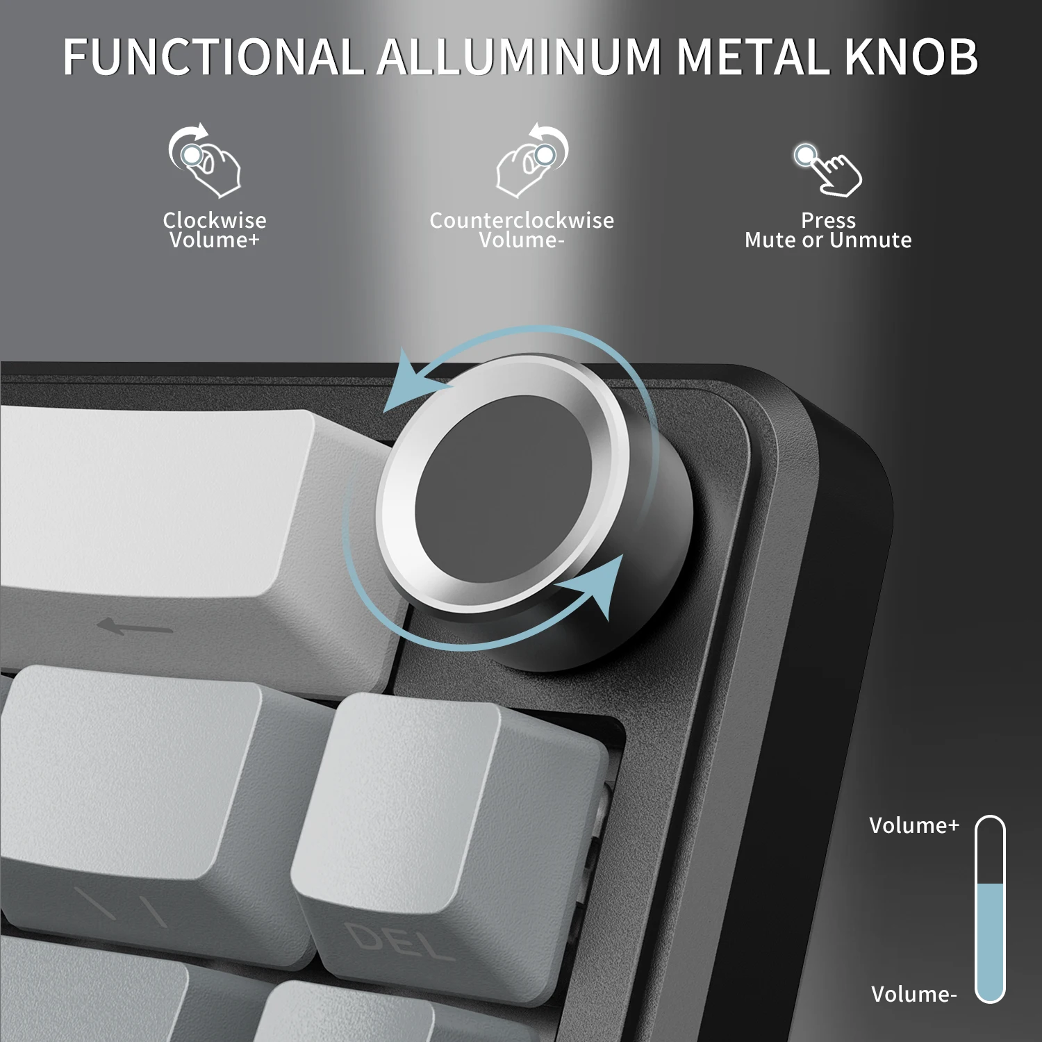 ATTACK SHARK X66 65% Wireless Mechanical Keyboard with Knob, 66 Keys Tri Mode Gasket Hot Swap RGB Gaming Keyboard 60 Percent,PBT photo 2