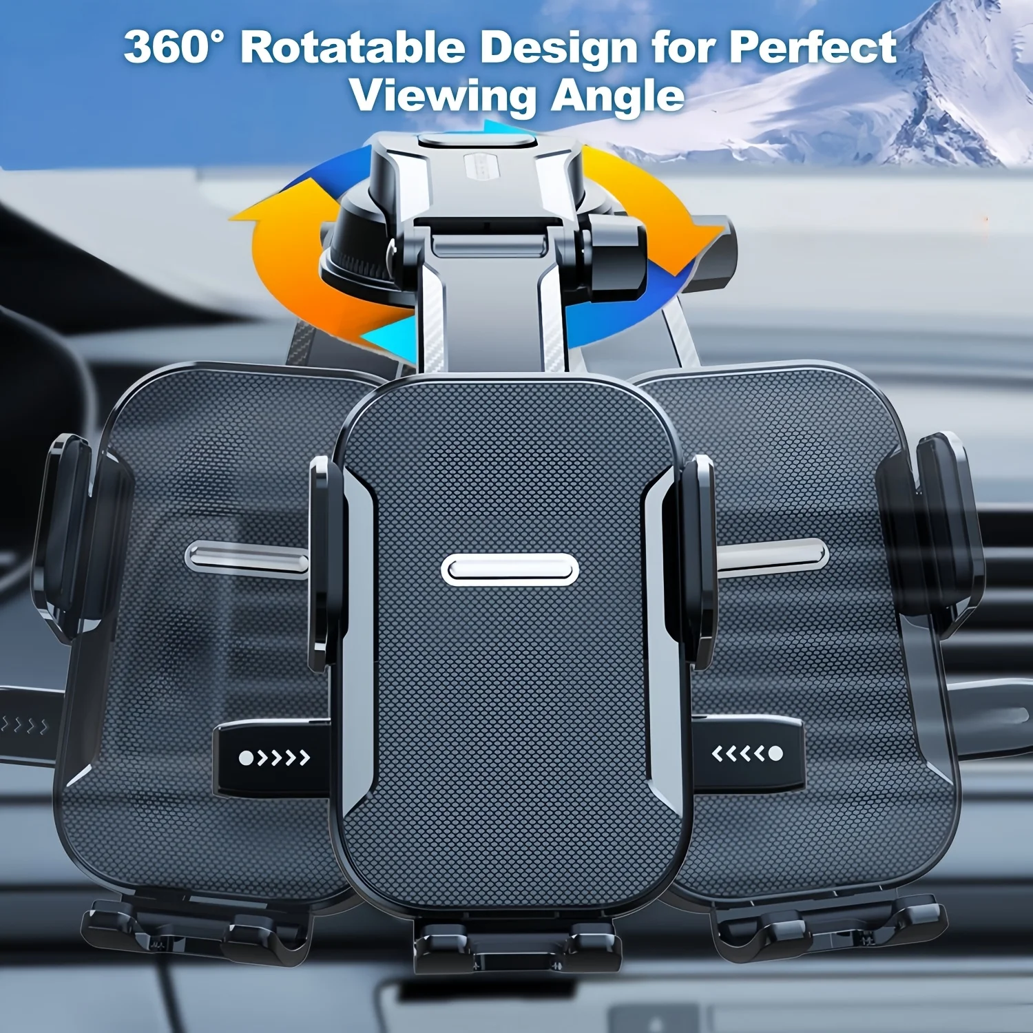 1Pc Car Mobile Phone Holder, Dashboard Installation, 360-Degree Rotatable Adjustment, Equipped with Strong Suction Cup, Non-Slip and High-Stability Mobile Phone Holder, Compatible with All Smartphones photo 7
