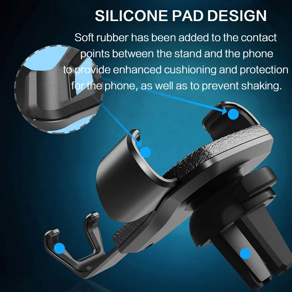 Heavy Duty Gravity Car Phone Mount Air Vent Clip Universal Shockproof Anti Shake Mobile Phone Holder One Hand Quick Pick Place Strong Grip Cradle Stand For Samsung Android Smartphone 360 Rotation Adjustable Easy Installation Secure Fit Car Vent Mount photo 4