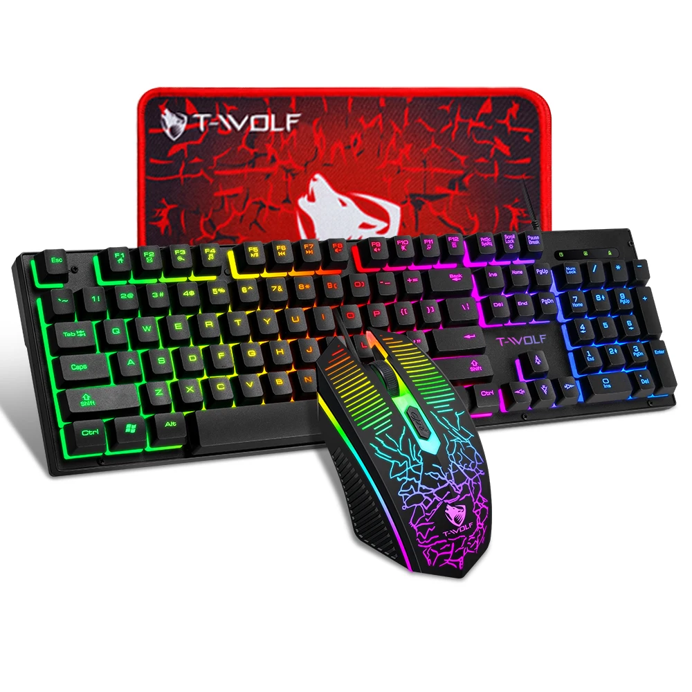 Electronic Sports Set  3 In 1 Wired Backlit Keyboard Gaming Mechanic Kit Waterproof Luminous 104 Key Keyboard Mouse Set 2025 NEW photo 5