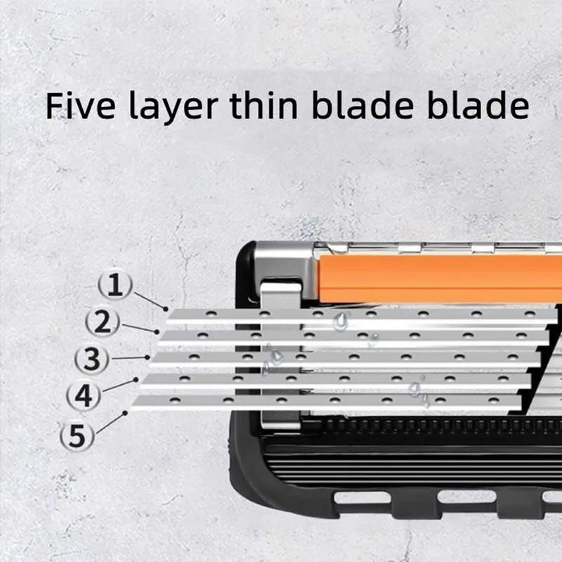 4/12/24 Pcs 5-layer Men's Razor Fusion Pro Power Shaving Shaver Male Face Beard Hair Trimmer 5 Layer Blades Replacement Refills photo 4