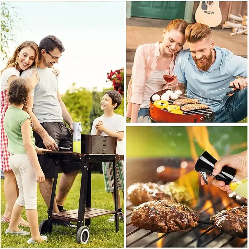 200/300/500mlOil Spray Plastic Household Kitchen Oil Spray Bottle Or Oil Brush Nebulizing Mist Filling Cooking Dual Use BBQ photo 6
