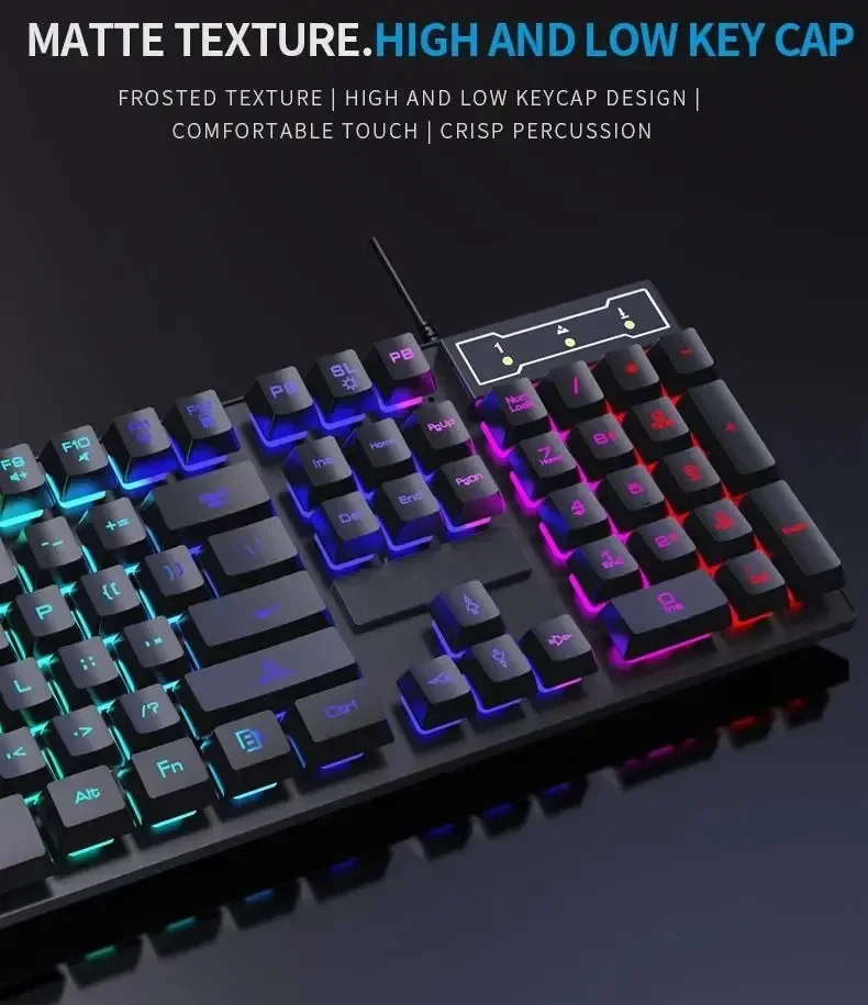 104 Key Backlit Mechanical Keyboard Wired Gaming Keyboard Waterproof Luminous Keyboard And Mouse Set for Gamer PC Laptop Office photo 5