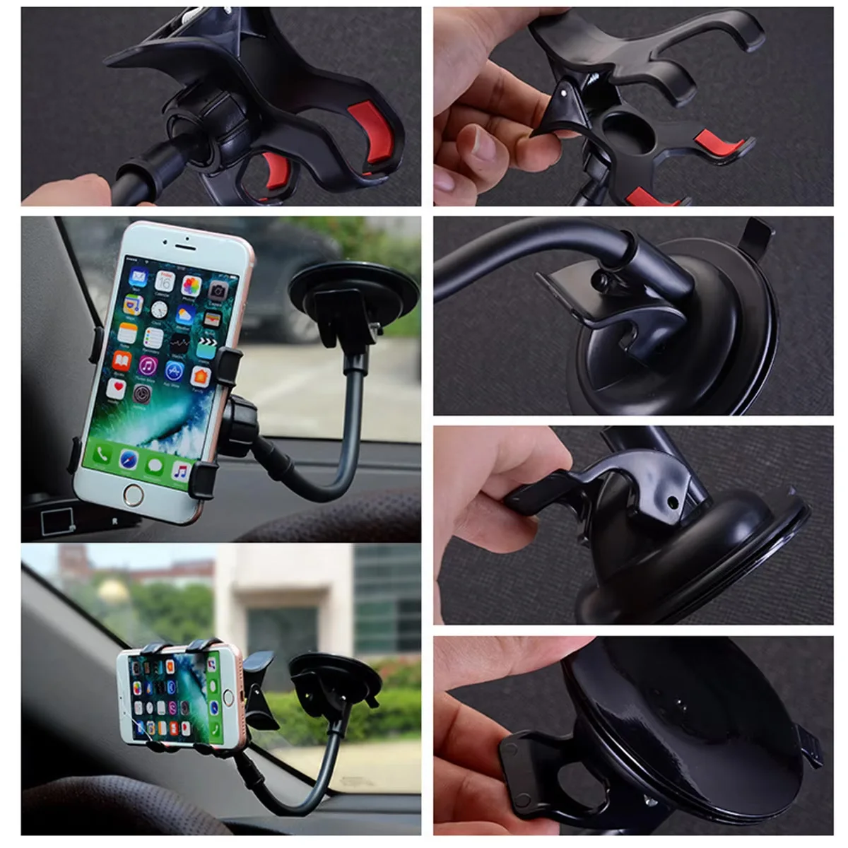 Car Phone Holder Universal 360 Degree Flexible Dashboard Windshield GPS Mount Desk Table Cell Mobile Phone Holder Stand photo 2