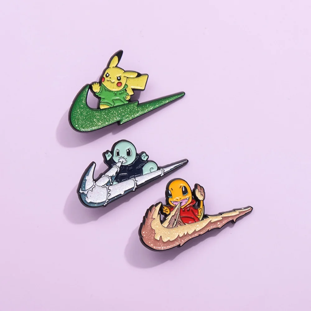 3Pcs/Set Cartoon Anime Enamel Brooch Set Cute Animal Metal Lapel Pins Funny Cosplay Jewelry Accessories Gift for Friends photo 3