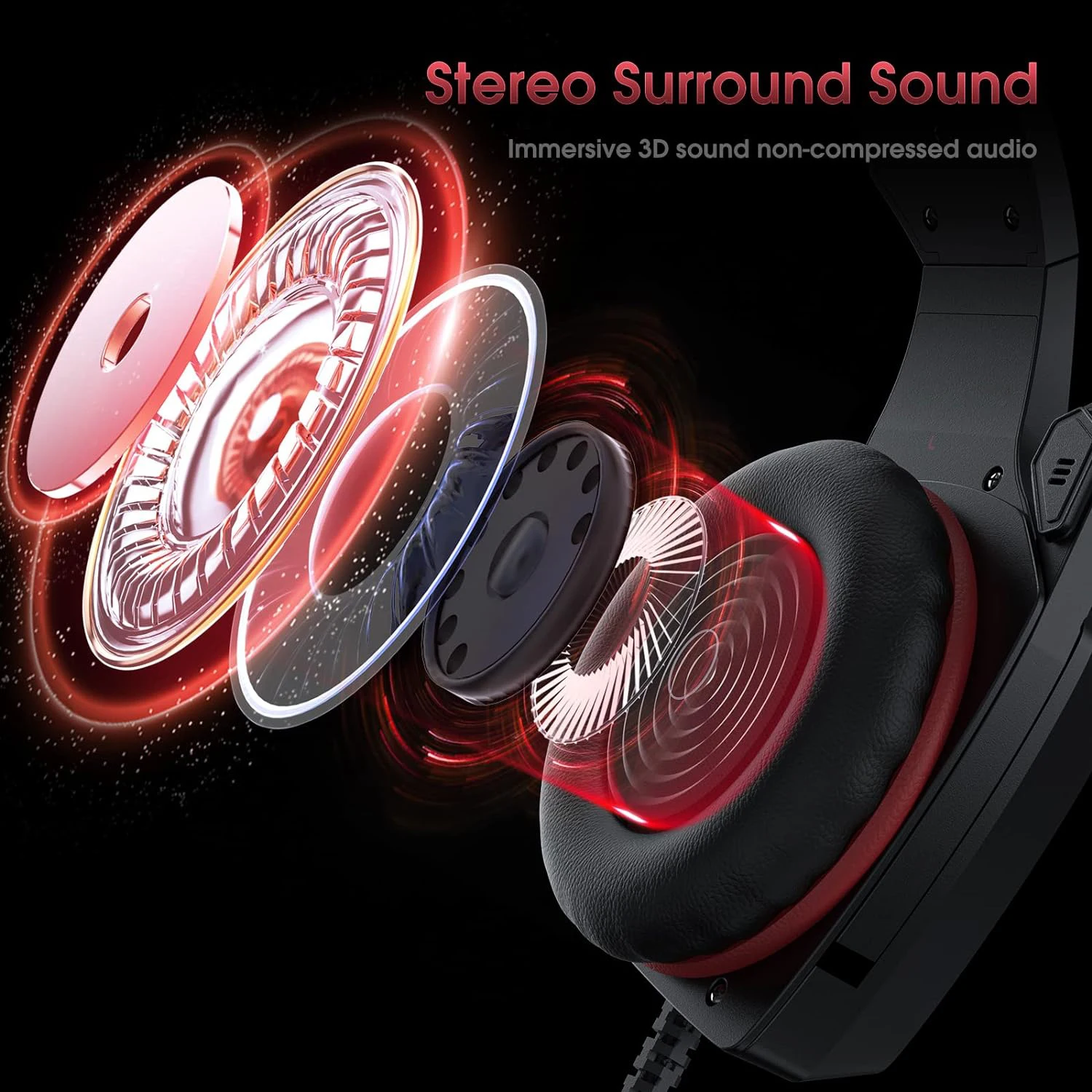 V1 3.5Mm Gaming Headset Stereo Gaming Headset Wired with Clear Noise Cancelling Mic Comfortable Ear photo 3