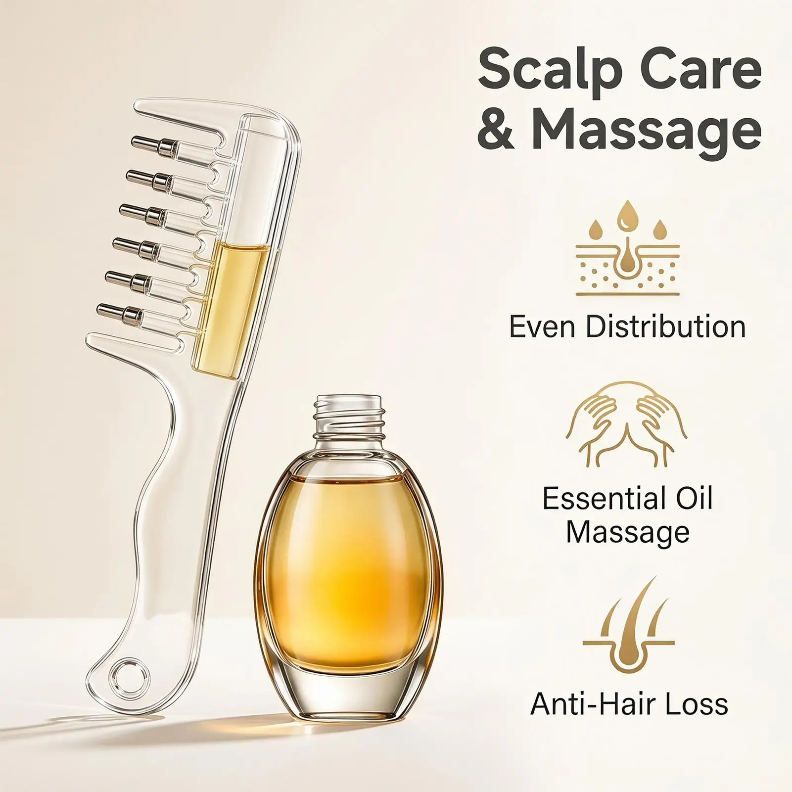 Hair Growth Applicator Comb Leak Proof Refillable Scalp Massager Lightweight Hair Care Device For Bedroom Bathroom Daily photo 5