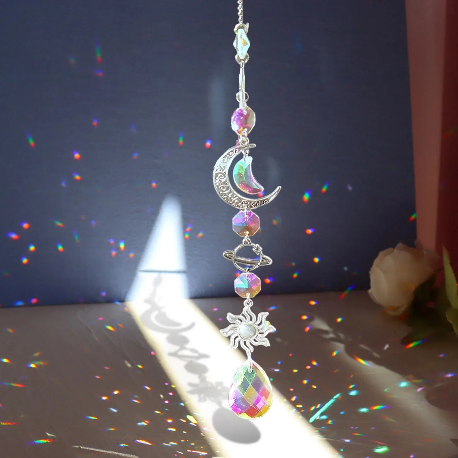 Crystal Wind Chime Rainbow Maker Sun Catcher Dream Catcher Pendant Home Garden Decor Wind Chime, Holiday, Festival, Home Decor, photo 5