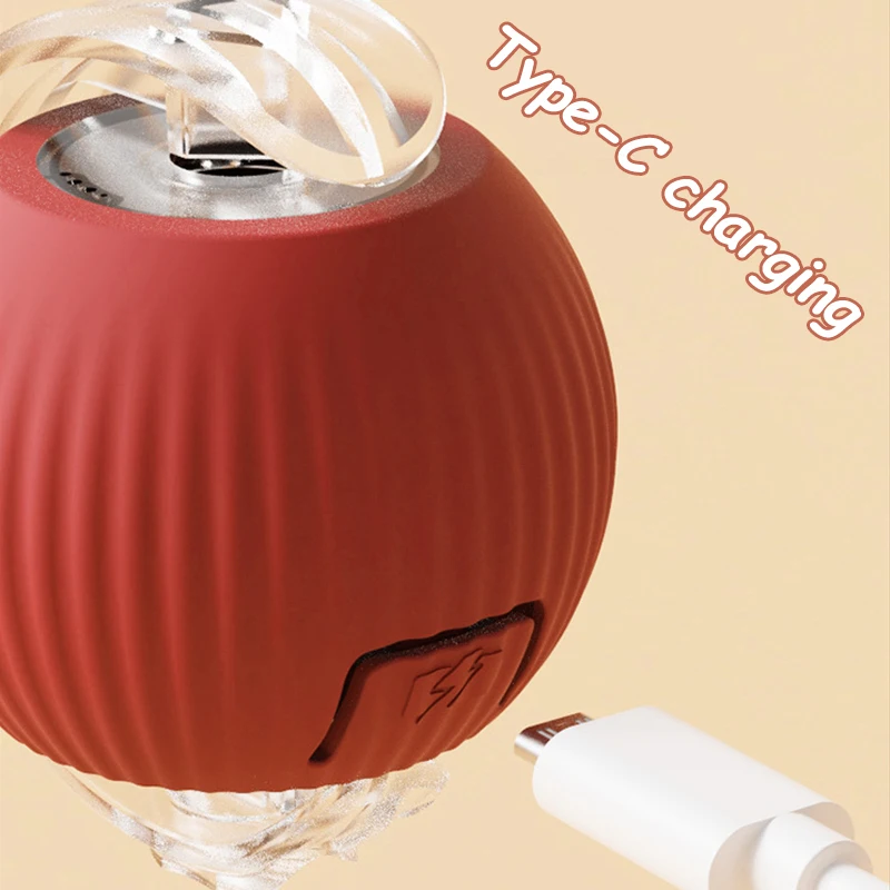 New Cat Interactive Ball Toy Automatic Rolling Ball Faux Tail Rechargeable Smart Pet Electric Toy Dog Cat Training Imitate Mouse photo 5