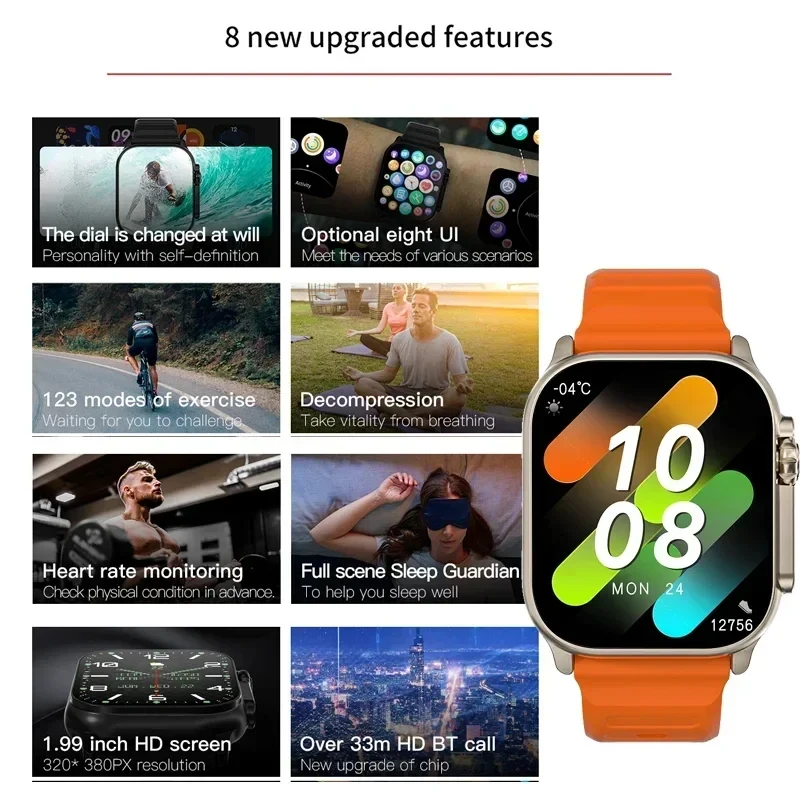2026 New Men Smart Watch 2.01 Inch HD Screen Bluetooth Call Health Fitness Tracker Multi Sport Mode Smartwatch For Android IOS photo 3