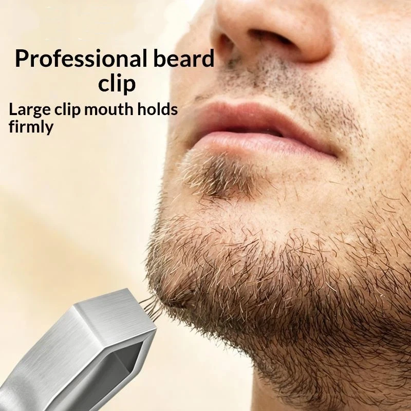 【B】Durable Stainless Steel Tweezers For Beard Eyebrow Hair Removal Flat Tip Design Easy Grip Facial Hair Plucking Tool photo 4