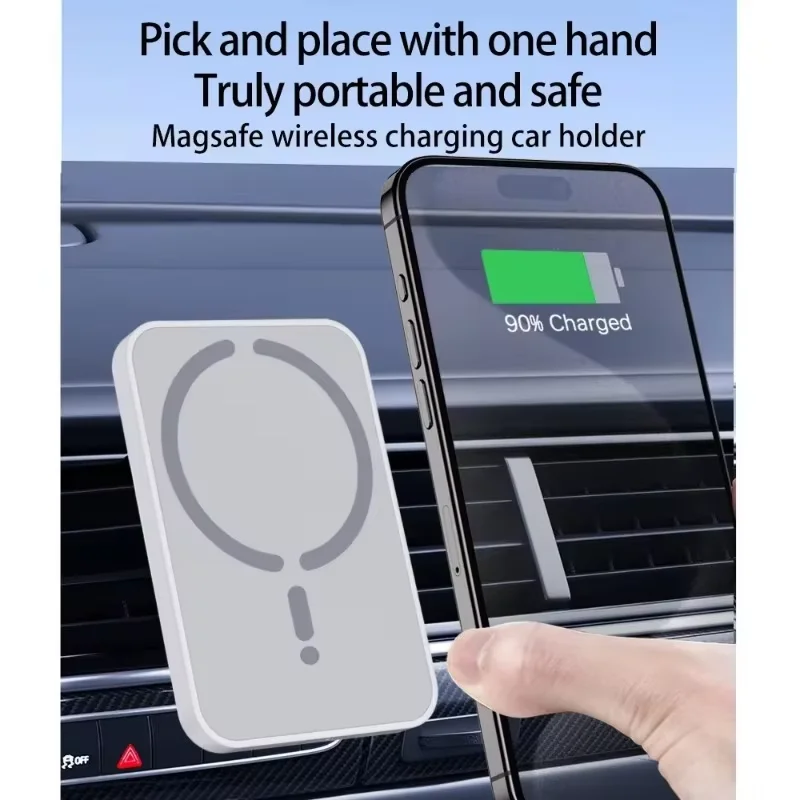 Car Air Vent Magnetic Wireless Charger Phone Holder, Fast Charging Mount Compatible with MagSafe iPhone 17/16/15/14/13/12 Pro photo 4