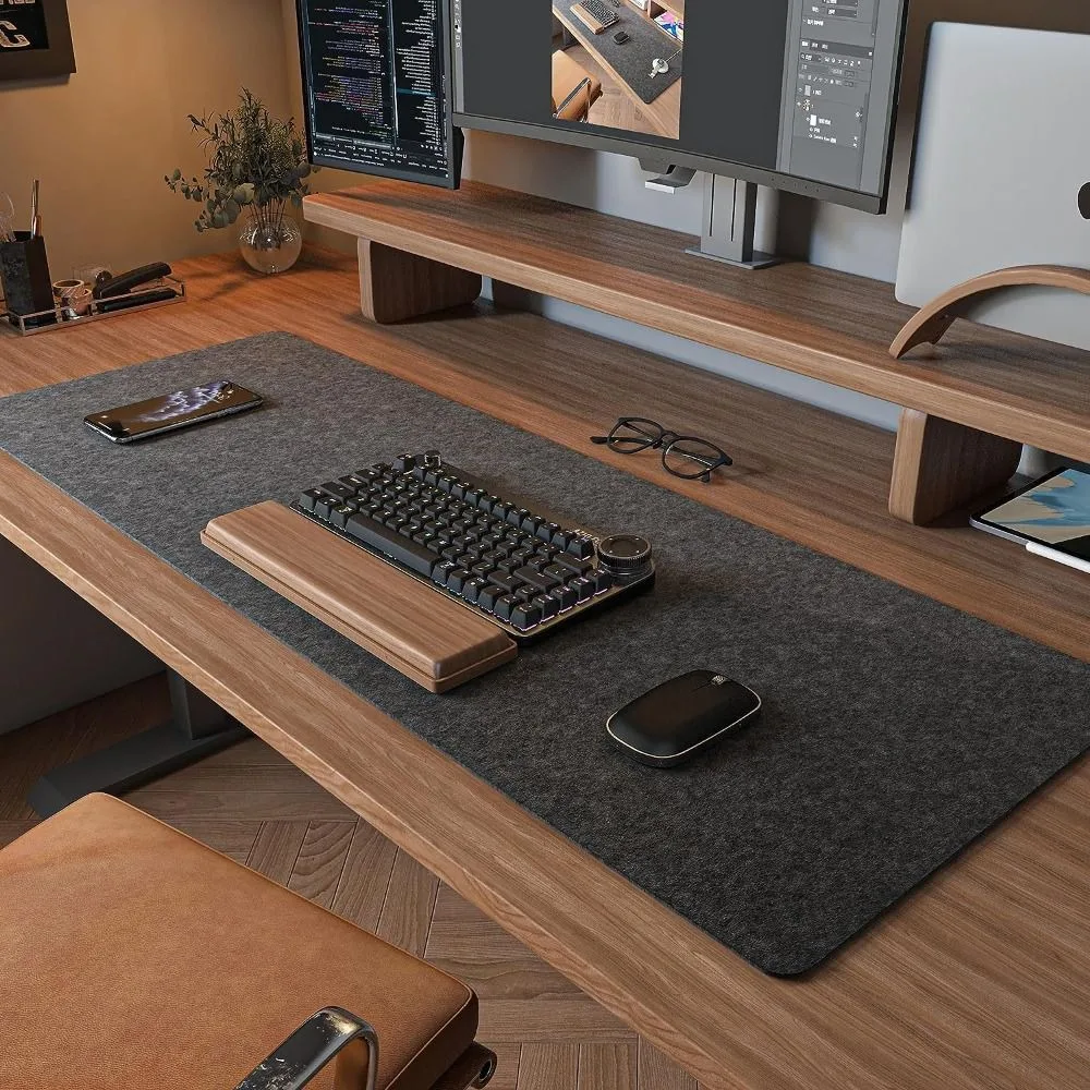Gaming Accessories Wool Felt Mouse Pad Large Size Writing Mat Laptop Table Mat Soft Stain Resistant Computer Desk Protector photo 3