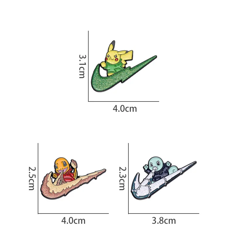 3Pcs/Set Cartoon Anime Enamel Brooch Set Cute Animal Metal Lapel Pins Funny Cosplay Jewelry Accessories Gift for Friends photo 5