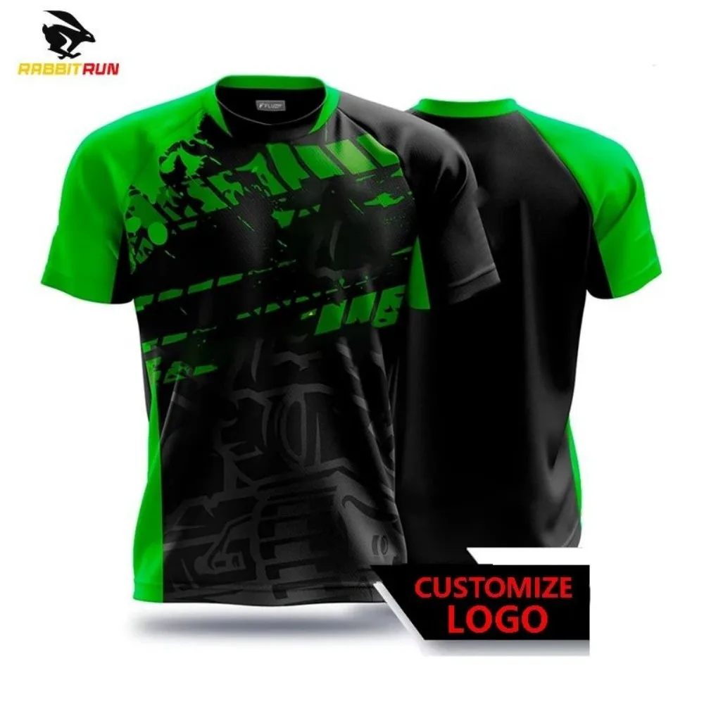 New men's breathable and comfortable T-shirt with striped printed pattern outdoor casual sports top photo 4