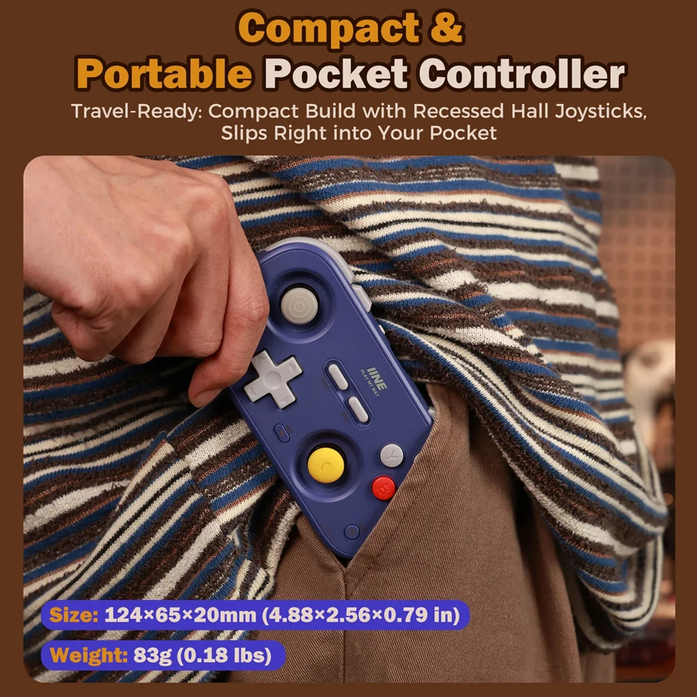 IINE Pocket Gamepad for Nintendo Switch 2/1 Steam Deck Phone Car Portable Retro Controller Hall Effect Joystick NS Version photo 4