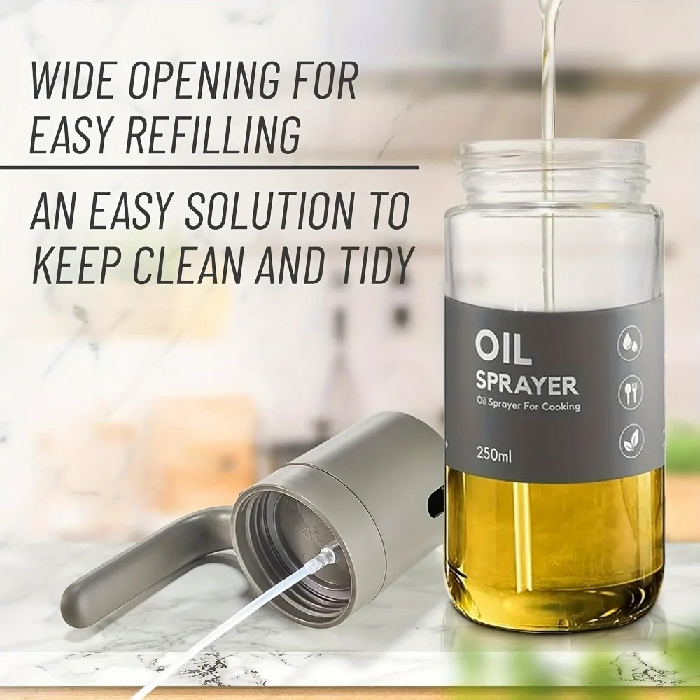 250ML Oil Sprayer, High Borosilicate Glass BPA Free Cooking Mister, Olive Oil Sprayer for Air Fryer, Salad, BBQ, Kitchen Gadget photo 5