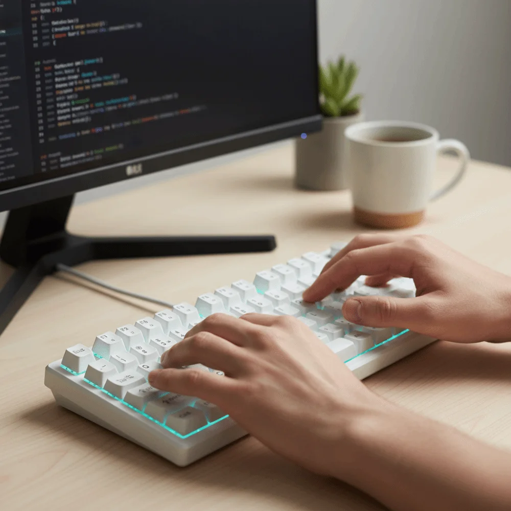 Wired Connection Gaming Mechanical Keyboard Compact Layout Ultra-Quiet Mechanical Feel Keyboard 75 Layout photo 3