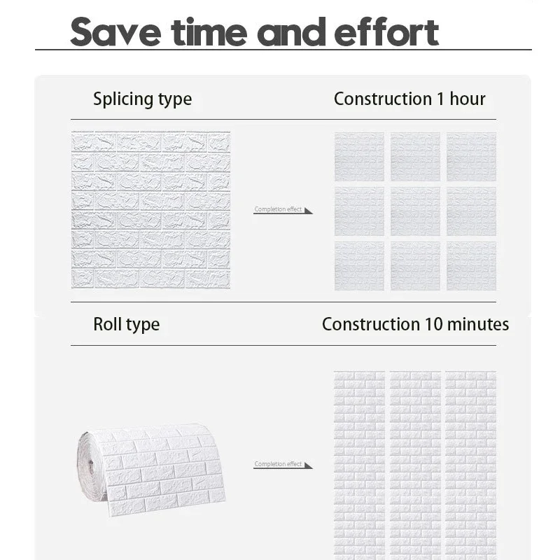 3D Foam Brick Wall Panels Stickers Self Adhesive Waterproof Living Room Wallpaper Wall Decal Home Decor Wallcovering TV Backdrop photo 5