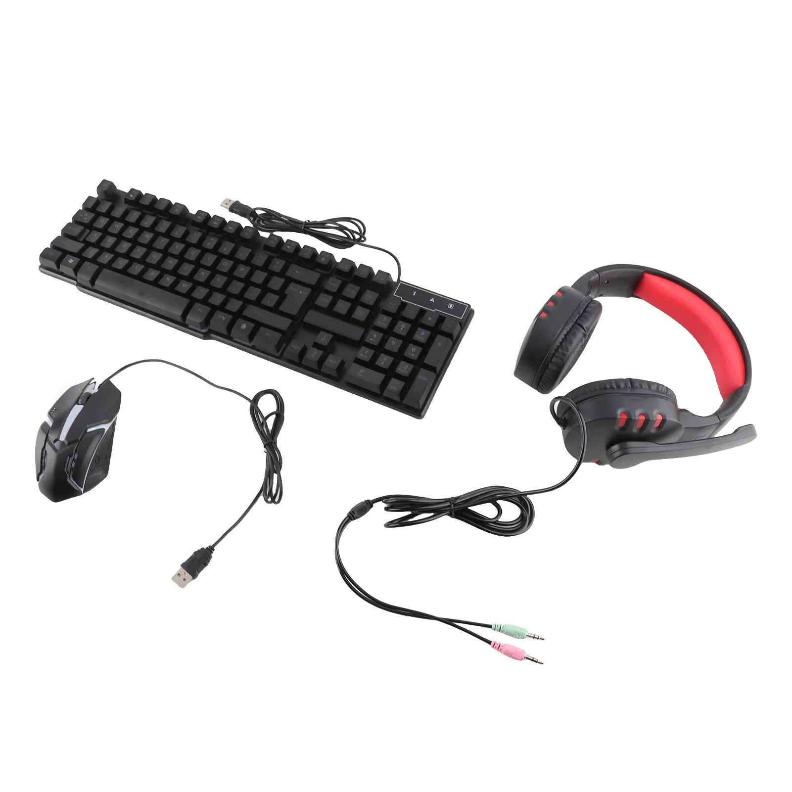 TF800 Four-piece Gaming Combo 104 Keys Keyboard 4-color Breathing Light Mouse 3.5mm Gaming Headset Anti-slip Mouse Pad photo 5