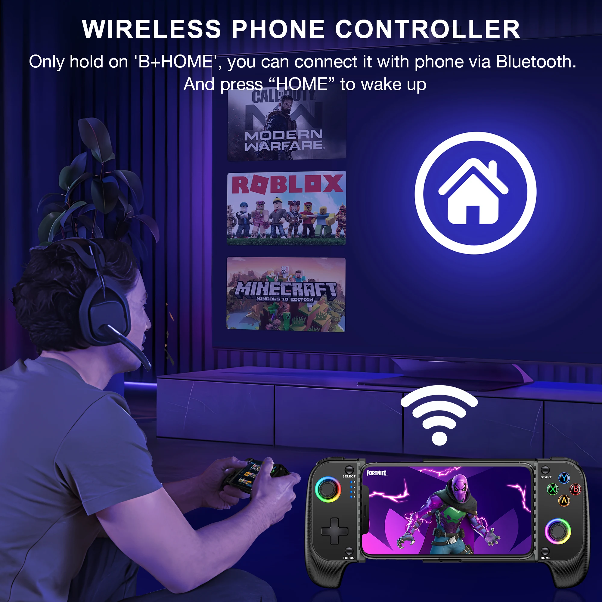 BEBONCOOL MC100 Gamepad Telescopic For Apple IOS Android PUBG COD Stretch Wireless Bluetooth Phone Game Controller Joystick photo 2