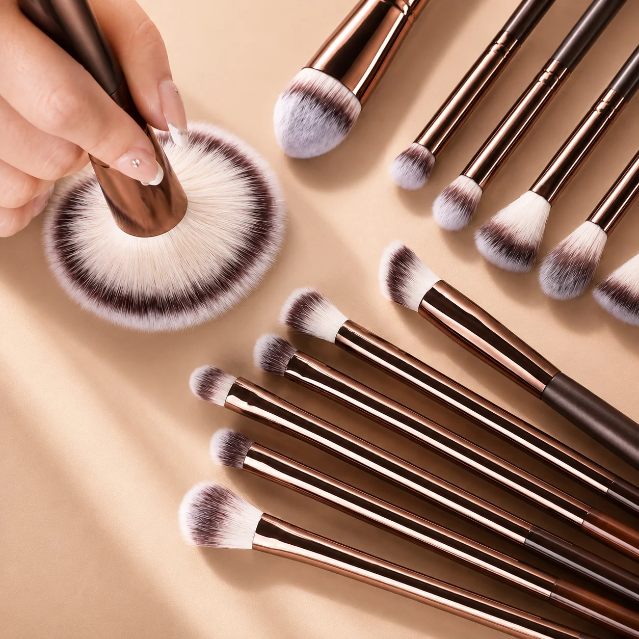 Professional Dual-Ended Makeup Brush Set Includes Foundation Brush, Contour Brush, Blush Brush, Powder Brush, Eyeshadow Brush, C photo 6