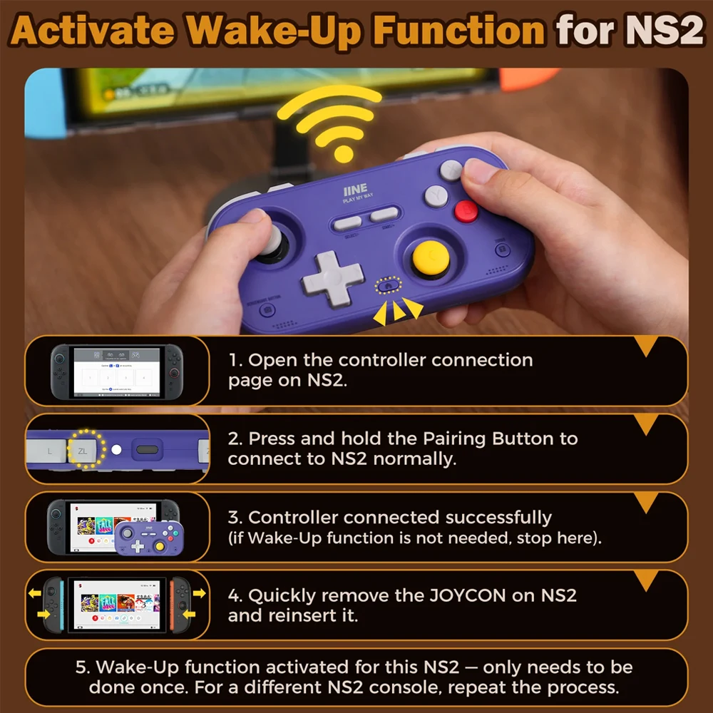 IINE Pocket Gamepad for Nintendo Switch 2/1 Steam Deck Phone Car Portable Retro Controller Hall Effect Joystick NS Version photo 5