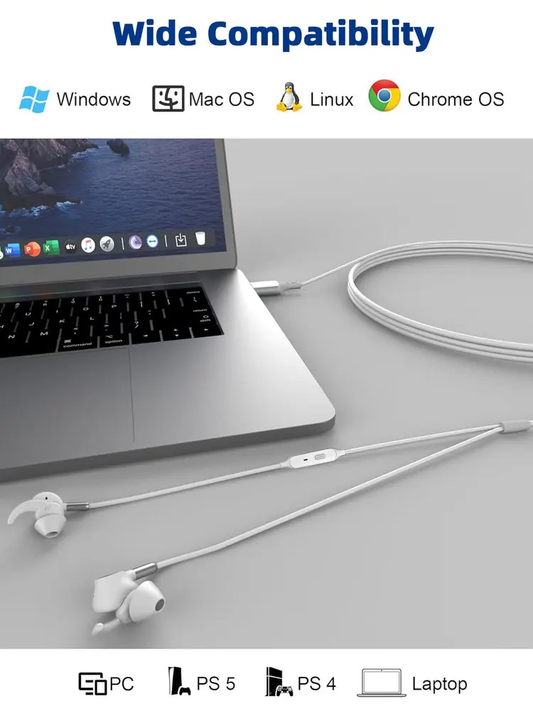 USB A Earphones for PC Desktop Gaming Headset with Noise Cancelling Microphone Silent Audio Control Headphones for Laptop PS 4/5 photo 6
