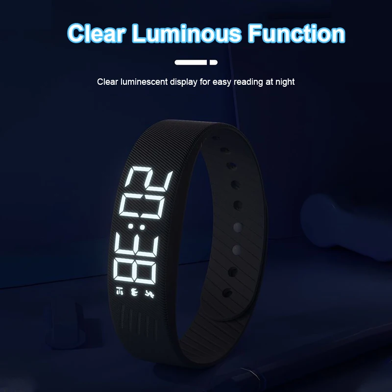 Smart Bracelet LED Digital Vibration Alarm Wrist Waterproof Smart Clock Smartband With Running Pedometer Monitor Smart Band photo 2