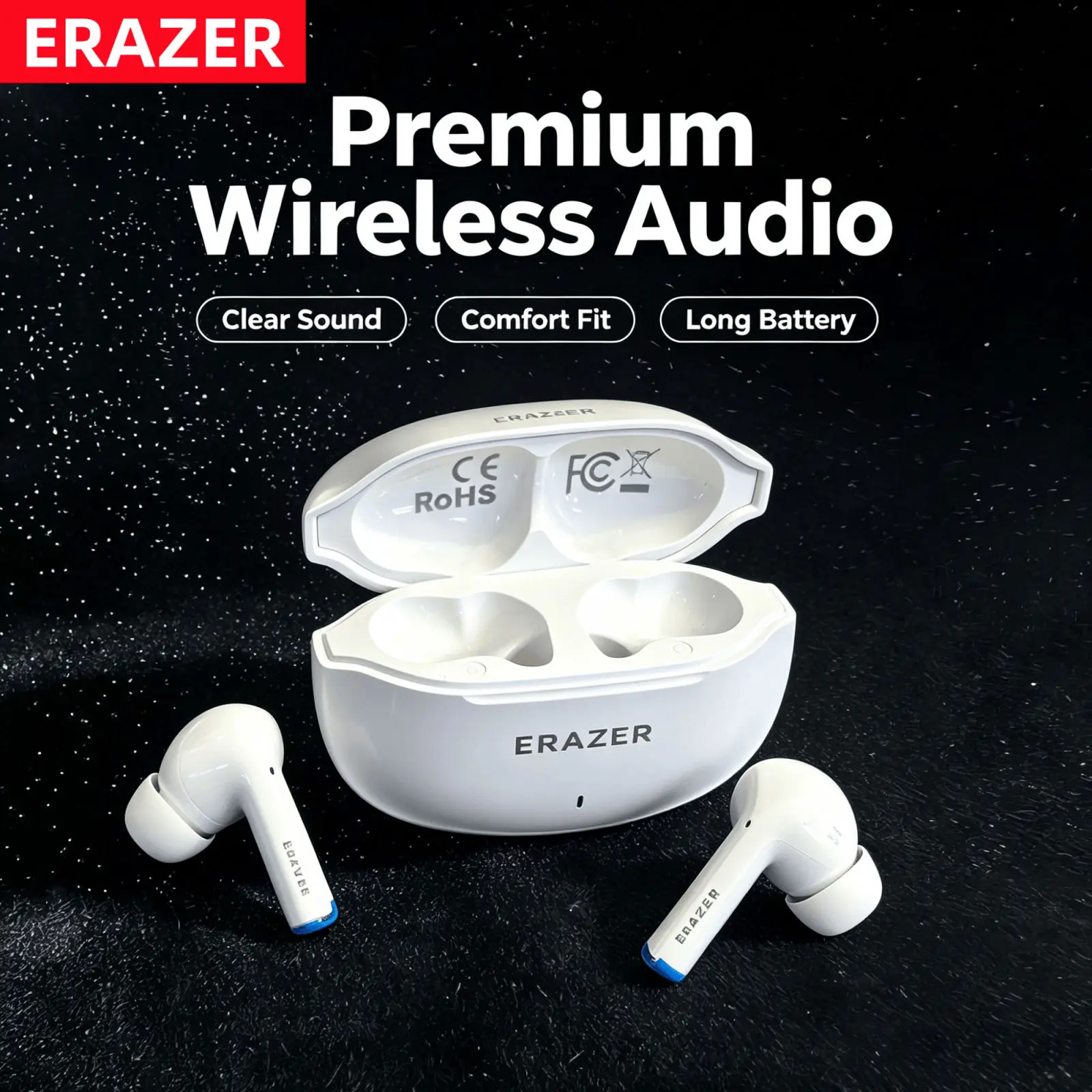 ERAZER HT82 Wireless Earphones Bluetooth 5.4 Earbuds HiFi Audio Deep Bass Headphones For Music Lovers And Outdoor Use Earbuds photo 2
