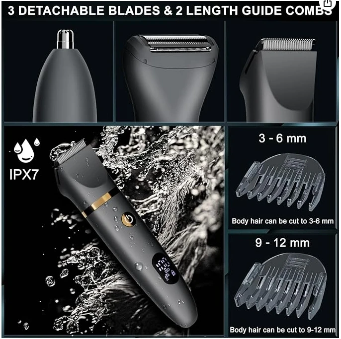 Scttomon 3-in-1 Men's Grooming Kit Hair Clipper Beard Trimmer Shaver Nose Cutter with LED Display And Charging Stand photo 3