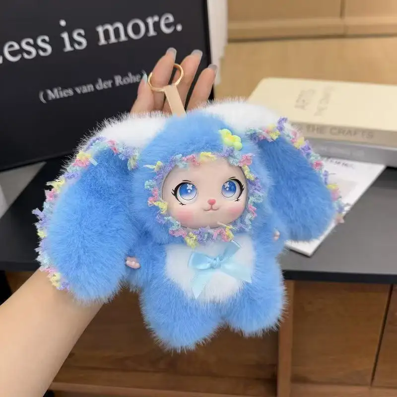 Cute and colorful Plush Rabbit doll; Children's Plush Animal Rabbit doll; Long-Eared Cute Rabbit Lace-Trimmed Plush doll Pendant photo 6